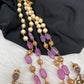 Balaji Tar Mala Victorian Finish Beads Rani haar - Purple