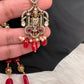 Balaji Tar Mala Victorian Finish Beads Rani haar - Red