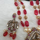 Balaji Tar Mala Victorian Finish Beads Rani haar - Red