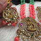 Goddess Lakshmi Victorian Pendent Pink Tulip Beads Pearls Necklace