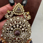 Moissanite Victorian Beads Neckalce - Purple