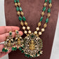 Moissanite Victorian Goddess Lakshmi Tar mala Beads Neckalce - Green