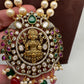 Moissanite Victorian Goddess Lakshmi Tar mala Beads Neckalce - Green