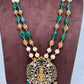 Moissanite Victorian Goddess Lakshmi Tar mala Beads Neckalce - Green