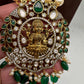 Moissanite Victorian Goddess Lakshmi Tar mala Beads Neckalce - Green