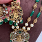 Moissanite Victorian Goddess Lakshmi Tar mala Beads Neckalce - Green