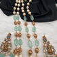Moissanite Victorian Goddess Lakshmi Tar mala Beads Neckalce - LightGreen