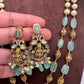 Moissanite Victorian Goddess Lakshmi Tar mala Beads Neckalce - LightGreen