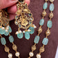 Moissanite Victorian Goddess Lakshmi Tar mala Beads Neckalce - LightGreen