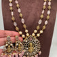 Moissanite Victorian Goddess Lakshmi Tar mala Beads Neckalce - Pink