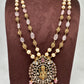 Moissanite Victorian Goddess Lakshmi Tar mala Beads Neckalce - Pink