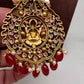 Moissanite Victorian Goddess Lakshmi Tar mala Beads Neckalce - Red
