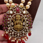 Moissanite Victorian Goddess Lakshmi Tar mala Beads Neckalce - Red