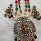 Moissanite Victorian Goddess Lakshmi Tar mala Beads Neckalce - White
