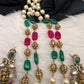 Moissanite Victorian Goddess Lakshmi Tar mala Beads Neckalce - White