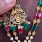 Moissanite Victorian Goddess Lakshmi Tar mala Beads Neckalce - White
