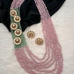 Pastel Pink and Green Long Multi Layer Necklace