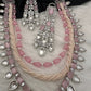 Pink Beads Kundan and AD Necklace