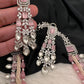 Pink Beads Kundan and AD Necklace