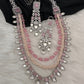 Pink Beads Kundan and AD Necklace