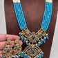 Moissanite Victorian Mehendi Polish Beads Neckalce - Blue