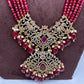Moissanite Victorian Mehendi Polish Beads Neckalce - Red