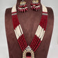 Red Beads Kundan and AD Rani Haar Necklace