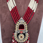 Red Beads Kundan and AD Rani Haar Necklace