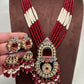 Red Beads Kundan and AD Rani Haar Necklace
