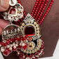 Red Beads Kundan and AD Rani Haar Necklace