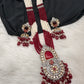 Red Beads Kundan and AD Rani Haar Necklace