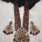 Ganesha Geru Finish Monalisa Beads Necklace - Brown