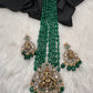 Ganesha Geru Finish Monalisa Beads Necklace - Green