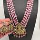 Ganesha Geru Finish Monalisa Beads Necklace - Pink