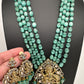 Ganesha Geru Finish Monalisa Beads Necklace - LightGreen
