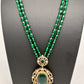 Victoraian Mehendi Finish Monalisa Beads Necklace - Green