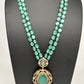 Victoraian Mehendi Finish Monalisa Beads Necklace - LightGreen