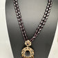 Victoraian Mehendi Finish Monalisa Beads Necklace - Purple