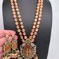 Victoraian Mehendi Finish Monalisa Beads Necklace - PeachPuff