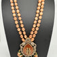 Victoraian Mehendi Finish Monalisa Beads Necklace - PeachPuff