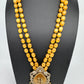 Victoraian Mehendi Finish Monalisa Beads Radha Krishna Necklace - Yellow