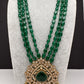 Moissanite Victoraian Mehendi Finish Monalisa Beads Necklace - Green