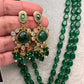 Moissanite Victoraian Mehendi Finish Monalisa Beads Necklace - Green