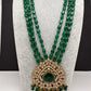 Moissanite Victoraian Mehendi Finish Monalisa Beads Necklace - Green