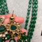 Moissanite Victoraian Mehendi Finish Monalisa Beads Necklace - Green