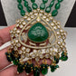 Moissanite Victoraian Mehendi Finish Monalisa Beads Necklace - Green