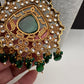 Moissanite Victoraian Mehendi Finish Monalisa Beads Necklace - Green