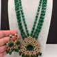 Moissanite Victoraian Mehendi Finish Monalisa Beads Necklace - Green