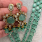 Moissanite Victoraian Mehendi Finish Monalisa Beads Necklace - LightGreen