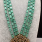 Moissanite Victoraian Mehendi Finish Monalisa Beads Necklace - LightGreen